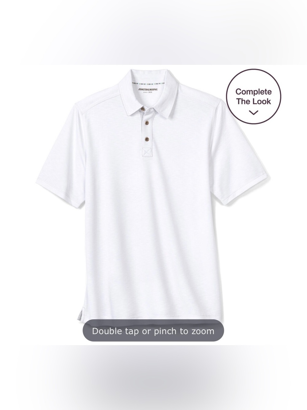 Johnston & Murphy Men's White Slub Polo Shirt - Short Sleeve size XXL 2xl